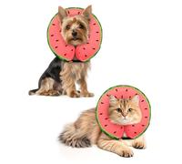 MIDOG Dog Cone Collar for Large Medium Dogs, Soft Inflatable Dog Cone Alternative After Surgery, Adjustable Protective Recovery Cone - Alternative E Collar Does Not Block Vision (Watermelon,XS)