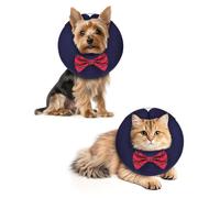 MIDOG Dog Cone Collar for Large Medium Dogs, Soft Inflatable Dog Cone Alternative After Surgery, Adjustable Protective Recovery Cone - Alternative E Collar Does Not Block Vision (Bow Tie,XS)