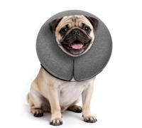 MIDOG Inflatable Dog Cone Collar - Soft Dog Cone Alternative After Surgery, Comfortable Recovery Neck Donut ECollar for Small Medium & Large Dogs and Cats to Stop Licking & Vision-Friendly (Grey,M)