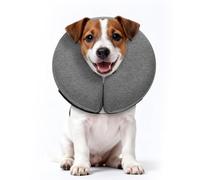 MIDOG Inflatable Dog Cone Collar - Soft Dog Cone Alternative After Surgery, Comfortable Recovery Neck Donut ECollar for Small Medium & Large Dogs and Cats to Stop Licking & Vision-Friendly (Grey,S)