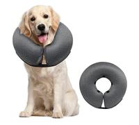 MIDOG Inflatable Dog Cone, Soft Donut Recovery Collar Alternative After Surgery to Help Prevent Licking, Comfy E Collar with Neck Pillow Design, Grey, L