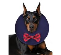 MIDOG Inflatable Dog Cone, Soft Donut Recovery Collar (Bow Tie, Large+ (Neck:11"-14"))