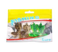 MIDOKSTUA 4Pcs / set Swimbaits Artificial Frogs Lures Large Feet Soft Double Propellers Fishing Baits Colorful Swimbaits Fishing Frogs Baits