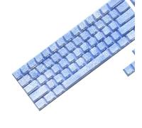 MIDOKSTUA 64 / 74Key Translucents Keycaps Ice Blue Side Print Backlit Shining Through for 60 80 61/64 / 68/75 / Keyboards Mechanical Keyboards