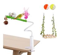 MIDOKSTUA Engaging Bird Play Stand Perch Swing Toy with Strong Base and Soft Chew Resistant Rope for Indoor Parrots Engagement Pet Bird Perch Toy