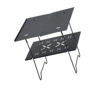 MIDOKSTUA Grids & Aluminum Plate Camping Table Outdoor Camp Storage Rack Aluminum Alloy Picnics Double Layer Camping Double Layer Picnics