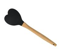 MIDOKSTUA Heatproof Heart Silicone Spoon Spatula with Comfortable Wood Handle for Cooking Baking and Food Preparation Wooden Handle Cooking Spoon