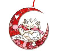 MIDOKSTUA Moons with Foxes Tree Decoration Couple Unique Wall Hanging Perfect for Valentine Day Present Romance Moons and Foxes Decoration
