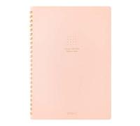 Midori A5 Soft Colour Dot Grid Ring Notebook - Pink, Pink