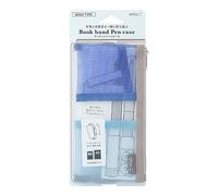 Midori 41838006 Pen Case, Book Band Pen Case, For B6 - A5, Mesh, Light Blue