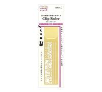 MIDORI Brass Clip Ruler, Cat Pattern A, 0.3mm Thin, Ruler 3.9in (10cm), Guides for Straight Lines, Cute Cat Silhouette Template