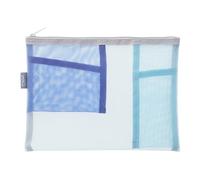 Midori DESIGNPHIL 53348006 Pouch, Pen Case, Pen & Tool Pouch, Mesh, Light Blue