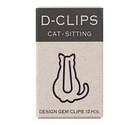Midori Paper Clip, D-Clips Mini Box, Sitting Cat, 12 Pieces (43349006)