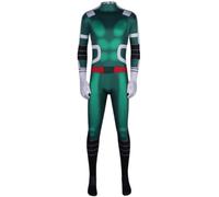 Midoriya Izuku Cosplay Costume Full Set Green 3D-Print Muscle MHA Jumpsuit | Kids & Adults Family Matching Outfit, Halloween Fancy Dress Bodysuit