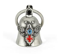 MidSmile Bee Guardian Bell for Motorbikes: Motorbike Gifts Gremlin Bell Motorcycle, Evil Eye Keychain Key Rings Motorbike Accessories Lucky Cross Gifts for Men and Women