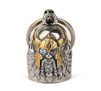 MidSmile Birthstone Odin Guardian Bell for Motorbikes: Viking Gremlin Bell Motorcycle, Keychain Key Rings Motorbike Accessories Lucky Viking Gifts for Men and Women
