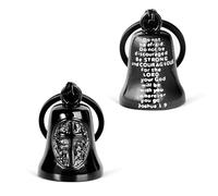 MidSmile Cross Guardian Bell for Motorbikes: Double Sided Jesus Gremlin Bell Motorcycle, Keychain Key Rings Motorbike Accessories Lucky Viking Gifts for Men and Women