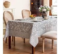 Midsummer Breeze Tablecloths for Rectangle Tables, Rustic Table Cloth Burlap Floral Tablecloth Farmhouse Kitchen Dining Table Cover, Soft Cloth Table Cloths (Gray, 60" X 75", 4-6 Seats)