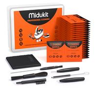 Midukit 58 PCS Hearing Aid Cleaning Kit, Multifunctional, Includes Cleaning Brush, Wax Loop, Magnet, Microfiber Cloth, Wax Guards, Behind-The-Ear Fit