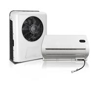 MIDUOLAI 24V Mini Split Air Conditioner Parking AC Unit, 24 Volt DC Air Conditioner with Auto Swing A/C, Quiet Cooling High Efficiency for Semi-Truck Tractor Pickup,24V