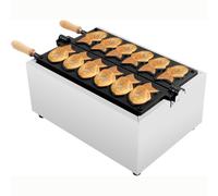 MIDUOLAI 6-slot Taiyaki Fish Waffle Maker, Commercial Electric Cake Waffle Maker, Nonstick Waffle Making Machine, Fish-Shaped Mold, for Restaurant Cafe Snack Shop,6pcs Taiyaki