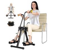 MIDUOLAI Arm and Leg Pedal Exerciser, Seated Pedal Exerciser Hand Arm Leg and Knee Therapy, Portable Fitness Equipment for Total Body Workout with Digital Display,A