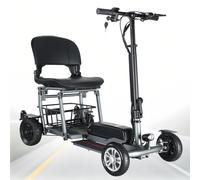 MIDUOLAI Black,Scooters for Senior Citizens,Foldable Electric Mobility Scooter,Mobility Scooter 4 Wheels,Aluminum Alloy Frame,with Seat & Basket,Load 120Kg/265 Lbs