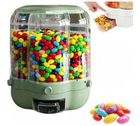 MIDUOLAI Candy Dispenser 360° Rotating/Grain with 6 Compartments,Large Capacity Grain Storage Container,Countertop Kitchen Storage Box, for Grains,Beans,Mini Candies,Matcha green,M