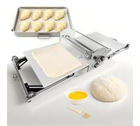 MIDUOLAI Commercial Electric Dough Sheeter Machine, Dough Laminator, Adjustable Thickness, Foldable Stainless Steel Pastry Roller Spreader, for Bakery Home Croissant Pizza,Silver