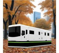 MIDUOLAI Easy Installation RV Skirting, Travel Wheel Skirt for Mobile Home Exterior, with Tightly Metal Plates, Convenient Storage Wheel Rv Cover for Garden,Outdoor, Yard,Black,38m/124ft