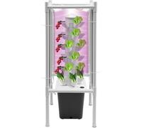 MIDUOLAI Grey,30 holes,Hydroponic Growing Kit, 6 Layer 30 Planting Point Hydroponic Grow Tower with 4 LED Lamps, Vertical Tower Planter Germination Kit, Hydroponics Growing System for Garden
