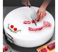 MIDUOLAI Large Round Plastic Cutting Board, 18.9in Commercial Heavy Duty Chopping Board, for Meat Kitchen Non Slip Thickened Board,18.9" Lx18.9 W