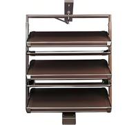 MIDUOLAI Metal 360°Rotating Shoe Rack Organizer for Closet Shoe Cabinet, Vertical Shelf Organizer for Small Bedroom Closet, Space Saving Storage,Brown,5 tier