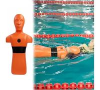 MIDUOLAI Water Life Saving Training Dummy, Fire Training Drill Dummy, Rapid Fill/Drain Function, 50 kg Ballast Weight Simulates True Resistance, for Swimming Beach River,Orange