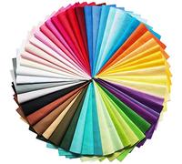 MIDUOLE Quilting Fabric, 50 Pcs Fat Quarter Fabric Bundles 8" x 8" (20cm×20cm) Solid Colors Pure Cotton, Precut Squares Sewing Quilting Patchwork Scraps for DIY Crafting.