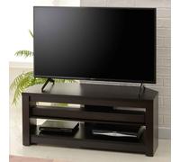 midvale 1200mm wooden tv stand with 2 shelves in black