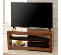 midvale 1200mm wooden tv stand with 2 shelves in walnut