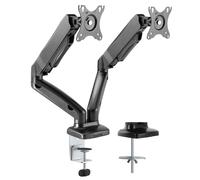 midvale double arm swivel gas spring desk mount monitor stand - black