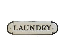 MIDWEST CRAFT HOUSE Cast Iron Laundry Sign, Door Plaques, Farmhouse Decor