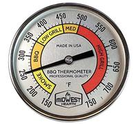 Midwest Hearth Professional Thermometer for Kamado Style Charcoal Grills (3" Dial)