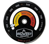 Midwest Hearth Wood Stove Thermometer - Magnetic Stove Top Meter