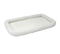 MidWest Homes for Pets 121.92 cm (48-Inch) Long White Fleece Dog Bed; Comfortable Bolster Dog Bed, Fits a 121.92 cm (48-Inch) Long Dog Crate, Easy Maintenance Machine Wash & Dr, White, Model 40248