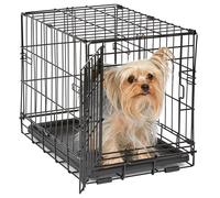 MidWest Homes for Pets 18-Inch iCrate Folding Dog Crate with Divider Panel, Leak-Proof Tray & Secure Latches - Metal Wire Kennel for Tiny Breeds - Portable, Durable & Easy to Assemble