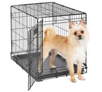 MidWest Homes for Pets 24-Inch iCrate Folding Dog Crate with Divider Panel, Leak-Proof Tray & Secure Latches - Metal Wire Kennel for Small Breeds - Portable, Durable & Easy to Assemble
