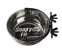 MidWest Homes for Pets Snap'y Fit Stainless Steel Pet Bowl, Attaches to Wire Mesh Dog Crates and Other Wire Mesh Animal Cages; 20 oz. for Dogs & Cats, Silver, Model 40-20