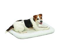 MidWest Homes for Pets 60.96 cm (24-Inch) Long White Fleece Dog/Cat Bed; Comfortable Bolster Dog Bed, Fits a 60.96 cm (24-Inch) Long Dog Crate, Easy Maintenance Machine Wash & Dr, White, Model 40224