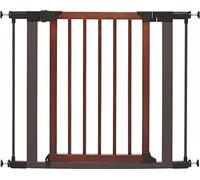 MidWest Homes for Pets 73.6cm Tall Pet Gate with Textured Graphite Frame and Decorative Wood Door, Expands to 96.5cm Wide, Includes 7.6cm Extensions