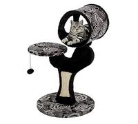 MidWest Homes for Pets Cat Tree ;Salvador Cat Tree w/Built-in Sisal Cat Scratching Pad & Cat Look-Out Lounge, Black/White Pattern, Small Cat Tree; Model138S-BK