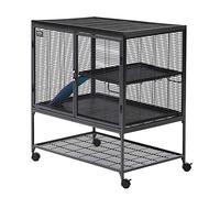 MidWest Homes for Pets Critter Nation Single Unit Small Animal Cage, 2 Tiers, Includes Pan, Shelf, Ramp & Cover, for Rats, Ferrets, Chinchillas, Sugar Gliders