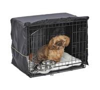 MidWest Homes for Pets Double Door iCrate Starter Kit, 61 cm Dog Crate Bundle for Small Breeds, Includes Cage, Pet Bed, 2 Bowls and Privacy Cover